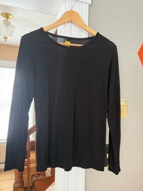 WonderWink Men's Black Long-Sleeve Crew Tee